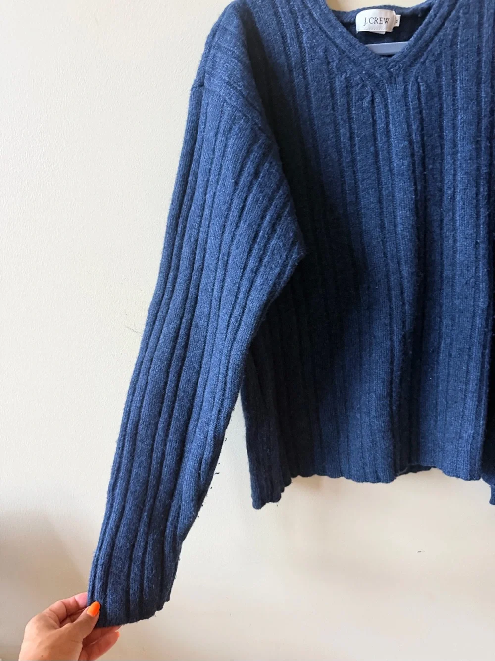 J. Crew Men’s Ribbed V-Neck Sweater in Slate Blue